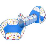 3 en 1 pop - up tente avec tunnel pour enfant, tente a balle avec tunnel pliable, intrieur extrieur, ...