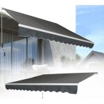 3, 6 x 3 m store � bras articul� protection solaire pour balcon en aluminium �tanche anti - uv gris fonc� ...
