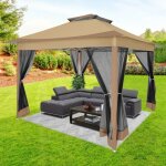 3. 6x3. 6 m tente pliable barnum pavillon impermable tonnelle de jardin, protection du soleil uv 50 ...