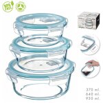 3 bo�tes � lunch en verre borosilicat� rondes kozina - kozina