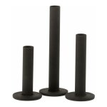 Paris prix - lot de 3 chandeliers 'marbelous' 21cm noir mat