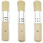 3 pcs pinceau en bois pinceau en poils pinceau � pochoir utilisation pour la peinture � l'huile, l'aquarelle, ...