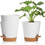 3 pcs pots de fleurs, blanc 16. 5cm auto arrosant, pot plante intrieur de systme d'arrosage