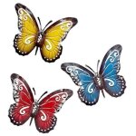3 pi�ces m�tal papillon m�tal papillon d�corations murales m�tal papillon mur art m�tal papillon jardin ...