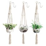 3 pi�ces pot de fleurs suspendu en filet, panier suspendu pour plantes de style scandinave