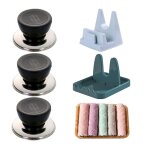 3 poign�es de couvercle de pot ensemble de poign�es anti - br�lure wok vapeur couvercle de pot en verre ...
