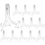 (3 pouces)hauteur 7, 5 cm transparent?mini supports d'affichage en plastique - lot de 12 petits chevalets ...
