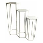 Paris prix - lot de 3 sellettes gigognes 'mtal' 90cm blanc