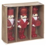 Lot de 3 sujets de nol casse noisette 10cm rouge - paris prix