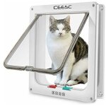 3 taille 4 positions chatire chat chien serrure verrouillable rabat porte trappe pour animaux de compagnie ...