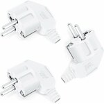 Gotrays - 3 x fiches schuko, 250 v (16 a), fiche de scurit avec manchon anti - pli, fiche schuko en ...