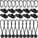 30 pi�ces clips de b�che noir pinces pour bache reutilisable robuste clip de tente pince piscine bache ...