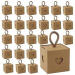 30 pi�ces emballage cadeau boite, boite dragees mariage, boite cadeau carton, mini coeur kraft emballage ...