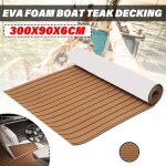 300x90x0. 6cm marron plancher de bateau eva imitation teck feuille de pont tampon tapis de protection ...