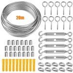 304 corde en acier inoxydable  suspendre kit, cble en acier inoxydable revtu de nylon, tendeur cable ...