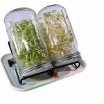 32 oz germoir pour graines � germer avec couvercles en acier inoxydable, plateau, support et distributeur ...