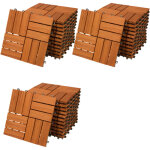 33x dalles de terrasse en bois d'acacia 30x30cm ? dalle clipsable r�sistante aux intemp�ries ? syst�me ...