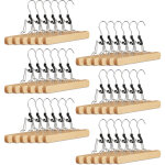 36x cintre pince  pantalons, en bois, pince pour jupe, pantalon, doublure en feutre, hxlxp: 17 x 25 ...