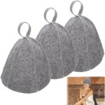 3pcs chapeau de sauna - gris sauna en feutre pour femmes et hommes bonnet de sauna en feutre sauna chapeaux ...