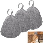 3pcs chapeau de sauna - gris sauna en feutre pour femmes et hommes bonnet de sauna en feutre sauna chapeaux ...