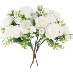 3pcs fleurs artificielles bouquets de pivoines faux pivoine en soie decoration pour maison mariage bureau ...