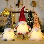 3pc gnome de noel lumineux, lutin farceur de noel en peluche, lutin de noel decoration gnome, mini elfe ...