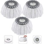 3pcs t�tes microfibre balai, mop heads, t�te de vadrouille rechange rond t�tes mop rotation � 360 pour ...