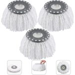3pcs ttes microfibre balai, mop heads, tte de vadrouille rechange rond ttes mop rotation  360 pour ...