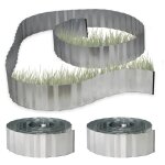 3x bordures de jardin mtal galvanis pour massifs alles plantes potager 5 m x 16 cm, gris argent