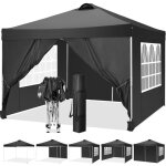Barnum pliant 3 x 3 m, tente pliable avec 4 parois, impermable rglable anti - uv tonnelle avec sac, ...