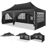 3x6m tonnelle de jardin pliante anti - uv imperm�able avec parois lat�rales amovibles, tente de r�ception ...