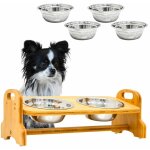 4 bols: gamelle chien surelevee - gamelle chat - 40x18x15 gamelle anti glouton