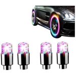 4 bouchons de valve led universels, �tanches, avec induction automatique, pour voiture et moto, usage ...