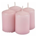 Paris prix - lot de 4 bougies pilier 'essentiel ii' 6cm cerisier en fleurs