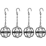 4 boules de graisse pour oiseaux avec crochets en m�tal - distributeur de nourriture pour oiseaux ext�rieur ...