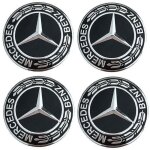 4 enjoliveurs de roue en alliage noir mercedes 75 mm