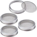 4 ensembles de couvercles de bocaux de germination 304 couvercles en maille d'acier inoxydable kit de ...