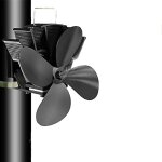4 lames tuyau de fum�e ventilateur de po�le appareil de chauffage aliment� fixe sur le tuyau de chemin�e ...