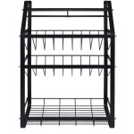 Aufun - 4 niveaux kitchen spice rack, tagre en mtal avec inclinaison de 45 degrs, pour bouteilles ...