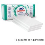 Ursa - 4 paquets de 3 panneaux laine de verre pureone 35 pn semi - rigide non revtu - panneau 2. 43 ...