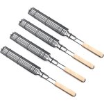 4 paquets de 49 cm de longs paniers � griller en acier inoxydable pour barbecue, paniers � hot - dog ...