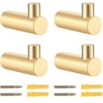 4 pcs crochets muraux en laiton, crochets de manteau en or pour mur, serviette tissu peignoir crochets ...
