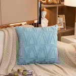 4 pcs doux peluche laine courte velours dcoratif housses de coussin luxe style pour canap chambre bleu ...
