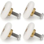 4 pcs rouleaux de porte de douche, roues de porte coulissante en verre de salle de bain rouleaux de cuivre ...