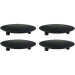 4 pi�ces chandelier noir fer forg�, bougeoir plateau avec trois bases sph�riques, 11cm de diam�tre, simple ...