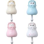 4 pi�ces crochets muraux pour animaux?crochet adh�sif pour enfants?crochet porte - serviettes pour enfants, ...