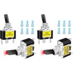 4 pi�ces interrupteur � bascule avec led rouge on off interrupteur 12v 30a 3 bornes interrupteur � levier ...