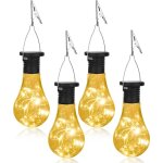 4 pices lanternes solaire exterieur, lampe solaire ampoules exterieur jardin avec clip, ampoules lampe ...