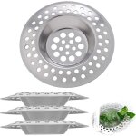Litzee - 4 pices passoires filtre vier cuisine, filtre  vier en acier inoxydable, grille pour evier ...