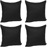 Woltu - 4 pices taies d'oreillers en coton, housse d'oreiller avec fermeture clair, 30x30cm, noir